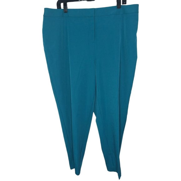 Worthington Pants - Worthington Ankle Dress Pants Womens Size 16W High Rise Ankle Zip Detail Teal